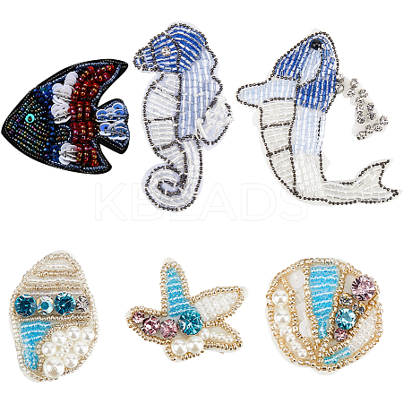 6Pcs 6 Style Sea Animal Handmade Ornament Accessories DIY-GF0008-86-1