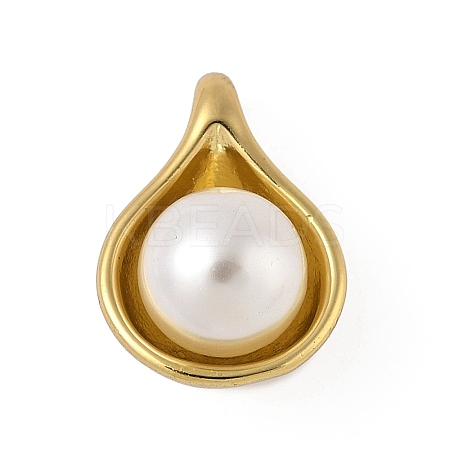 Plastic Imitation Pearl Pendants STAS-P408-19G-1
