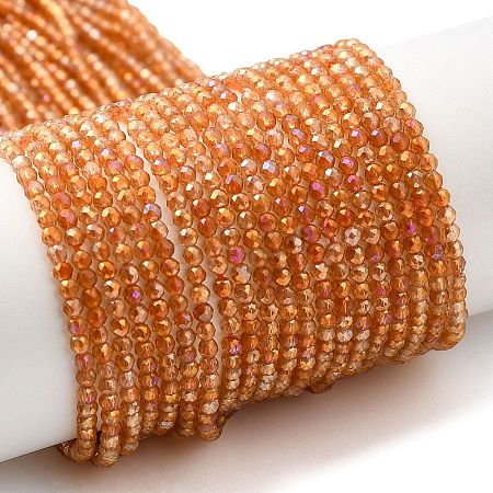 Electroplate Transparent Glass Beads Strands GLAA-H021-01A-FR06-1
