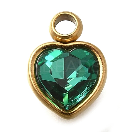 304 Stainless Steel with Rhinestone Pendants X-STAS-Q346-01G-08-1