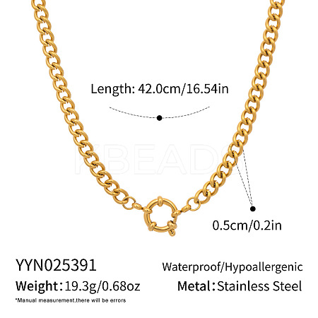 Minimalist 5MM 304 Stainless Steel Cuban Link Chain Necklaces for Women EE6470-3-1