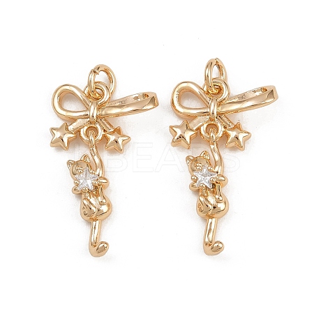 Brass Micro Pave Cubic Zirconia Pendants KK-K407-01G-1