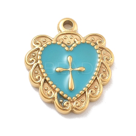 304 Stainless Steel Enamel Pendants STAS-M092-12G-05-1