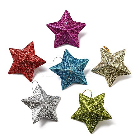 Plastic Glitter Star Pendant Decorations KY-D019-01A-1