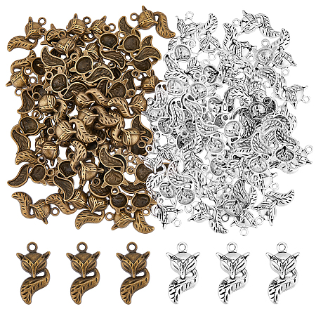 DICOSMETIC 120Pcs 2 Colors Tibetan Style Alloy Pendants TIBE-DC0001-05-1