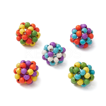 Round Woven Beads TURQ-JF-4MM-01-1
