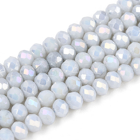 Anti-Tarnish Electroplate Rondelle Glass Beads Strands EGLA-T021-4mm-17-01-1