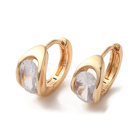 Light Gold Brass Micro Pave Cubic Zirconia Hoop Earrings EJEW-C073-09D-KCG-1