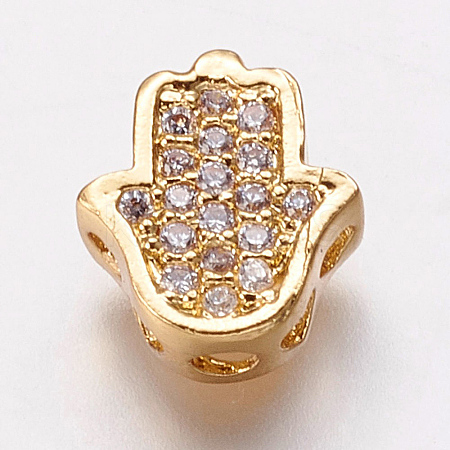 Brass Cubic Zirconia Beads LS-KK-P134-05G-1