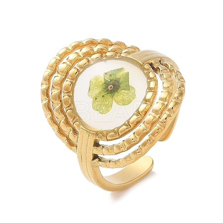 304 Stainless Steel Open Cuff  Rings for Women RJEW-M020-05G-02-1