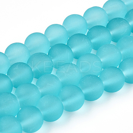 Baking Paint Transparent Glass Bead Strands X-GLAA-S031-8mm-18-1