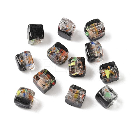 Baking Paint Handmade Gold Sand Lampwork Beads LAMP-P072-01A-02-1