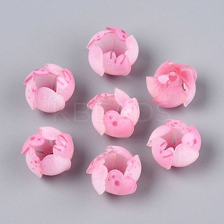 Flower Acrylic Bead Caps SACR-T017-49C-1