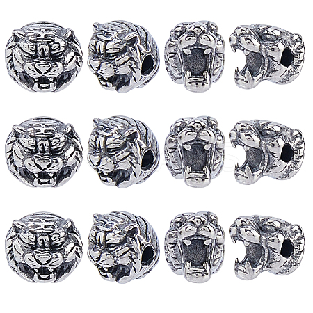12Pcs 2 Styles 304 Stainless Steel Beads STAS-HS0001-77-1