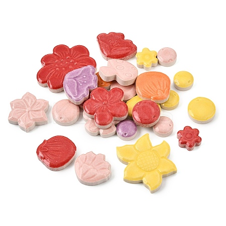 Gloss Glazed Flower & Shell & Mushroom Ceramic Mosaic Tiles PR-CBA4734-04-1