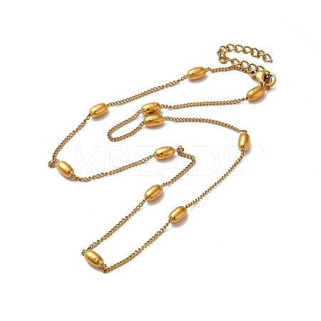 Ion Plating(IP) 304 Stainless Steel Curb Chain Necklaces NJEW-P275-01G-1