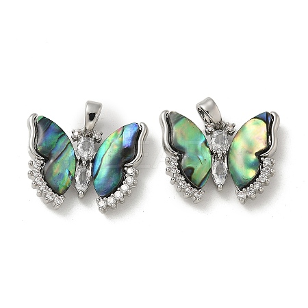 Brass Clear Cubic Zirconia Pendants KK-R210-12P-02-1