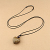 Wood Heart Pendant Adjustable Black Waxed Cord Necklaces for Women FS-WG059F7-01-1