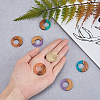 Transparent Resin & Walnut Wood Pendants RESI-CJ0001-73-4