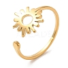 Ion Plating(IP) 304 Stainless Steel Sun Open Cuff Ring for Women X-RJEW-M149-05G-3