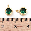 Brass Micro Pave Cubic Zirconia Charms KK-C051-38G-03-3