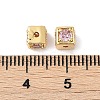 Brass Cubic Zirconia Beads KK-Q030-14B-G-3