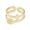 304 Stainless Steel Open Cuff Rings for Women LS-RJEW-H229-02G-03-2