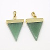 Natural Green Aventurine Pendants G-P050-02G-1