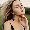 4 Pairs 4 Colors Acrylic Leaf Dangle Stud Earring EJEW-AN0001-24-5