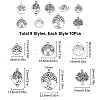 90Pcs 9 Style Tibetan Style Alloy Pendants TIBEP-SC0001-97-2