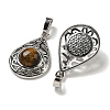 Natural Tiger Eye Pendants G-Q158-05P-15-2