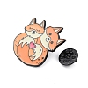 Cute Animal Hug with Heart Enamel Pins PALLOY-D361-01EB-03-3