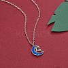 Christmas Theme Brass Pendant Necklaces NJEW-BB35102-3