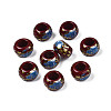 Flower Printed Opaque Acrylic Rondelle Beads SACR-S305-27-F02-1