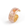 304 Stainless Steel Enamel Adjustable Cuff Rings for Women LS-RJEW-A074-05G-4