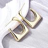 Trapezoid Brass Stud Earrings EJEW-S261-03G-3
