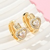 Brass Clear Cubic Zirconia Hoop Earrings EJEW-Q016-03G-1