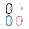 Oval Brass Micro Pave Clear Cubic Zirconia Screw Carabiner Clasps KK-B167-01B-G-1