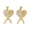 Brass Micro Pave Cubic Zirconia Pendants KK-S526-10G-B-1