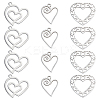 18Pcs 3 Style 201 Stainless Steel Pendants STAS-DC0007-47-1