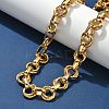304 Stainless Steel Double Ring Link Chain Necklaces NJEW-S453-02P-A-3