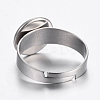 Tarnish Resistant Adjustable 304 Stainless Steel Finger Rings Components LS-STAS-G187-01P-10mm-2