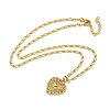 Brass Micro Pave Colorful Cubic Zirconia Peach Heart Pendant Necklaces for Women NJEW-Q346-01G-03-2
