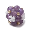 Natural Amethyst & Glass Seed Cluster Beads PALLOY-MZ00591-03-4