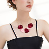 20Pcs 5 Style Silk Artificial Rose Flower Pendants PALLOY-TA00198-8