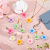 42Pcs 7 Colors Resin Flower Pendant Decorations HJEW-GA0001-57-4