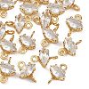 SHEGRACE Brass Pave Cubic Zirconia Horse Eye Connector Charms XGRQ2O424-436A-G-1
