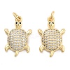Brass Pave Clear Cubic Zirconia Pendants KK-U009-12K-G-1