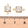 Brass Clear Cubic Zirconia Connector Charms KK-T070-11C-3