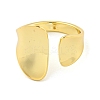 Brass Open Cuff Ring for Women AJEW-U003-07G-2